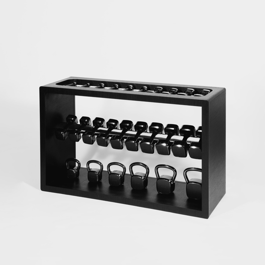 Storage Floor System by Alama Studio - Alpi Planked Black fully loaded grey normalized