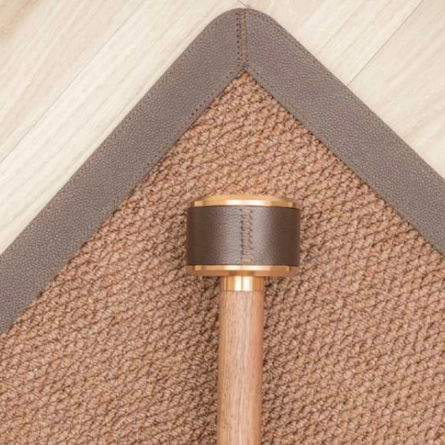 Prom Gym Rug - rug corner terra tanned brown square