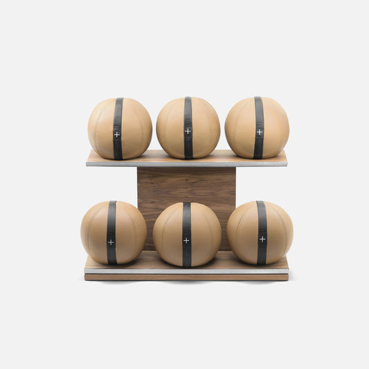 Moxa Leather Medicine Ball Set, Full lifestyle image
