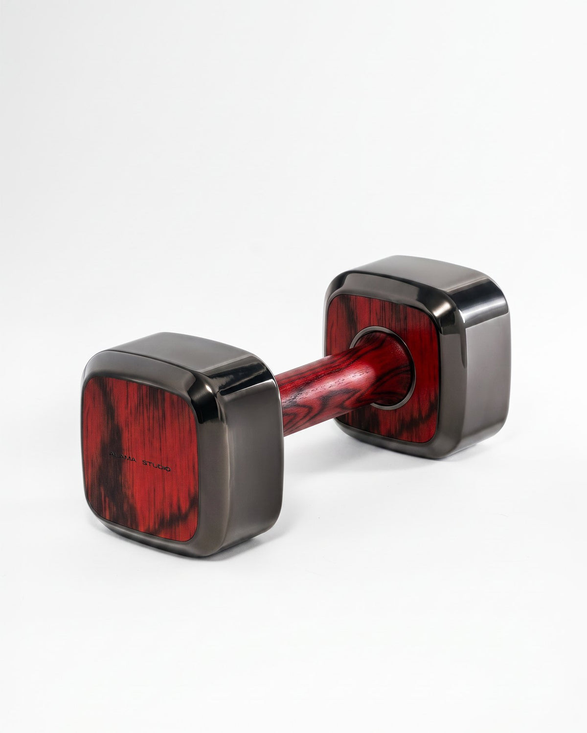 Dumbbells by Alama Studio — Alpi Sottsass Red, Black Gun PVD Stainless Steel — representative weight; selected weight may differ