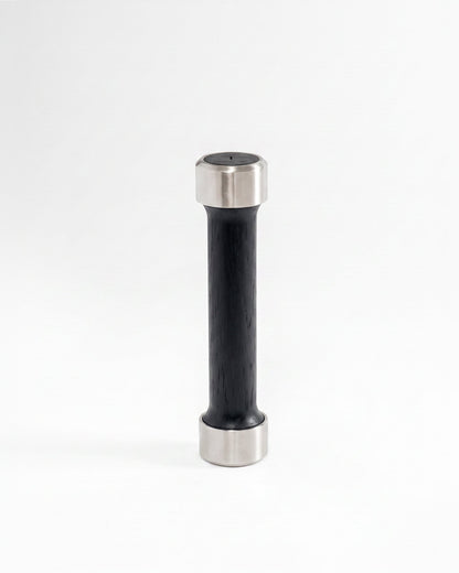 Light Dumbbells by Alama Studio — Alpi Planked Black, Satin Stainless Steel — representative weight; selected weight may differ