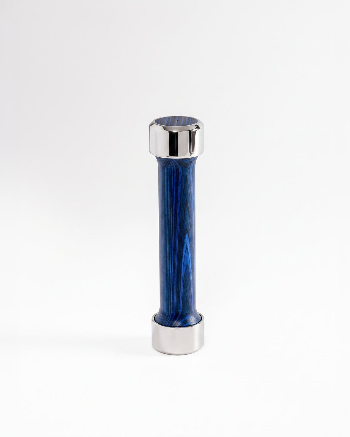 Light Dumbbells by Alama Studio — Alpi Wavy Fir Blue, Mirror/Satin Stainless Steel — representative weight; selected weight may differ