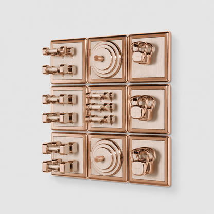 Storage Wall System by Alama Studio - Alpi Striped White Rose Gold fixed render