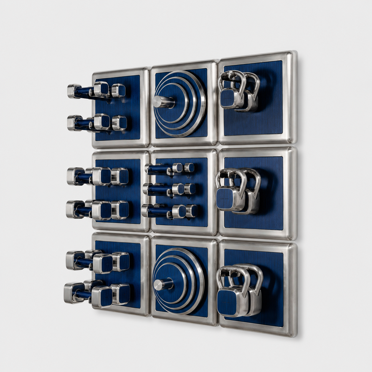 Storage Wall System by Alama Studio - Alpi Wavy Fir Blue fixed render