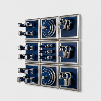 Storage Wall System by Alama Studio - Alpi Wavy Fir Blue fixed render