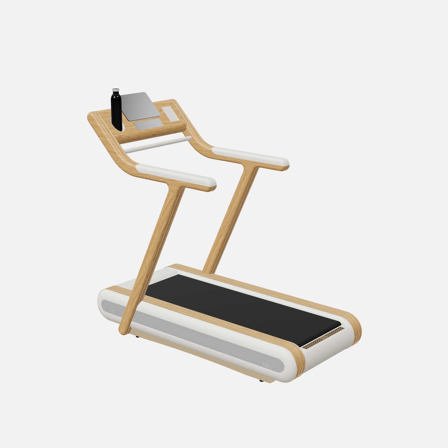 Alessia Motorized Treadmill — Gold, Natural Oak, White