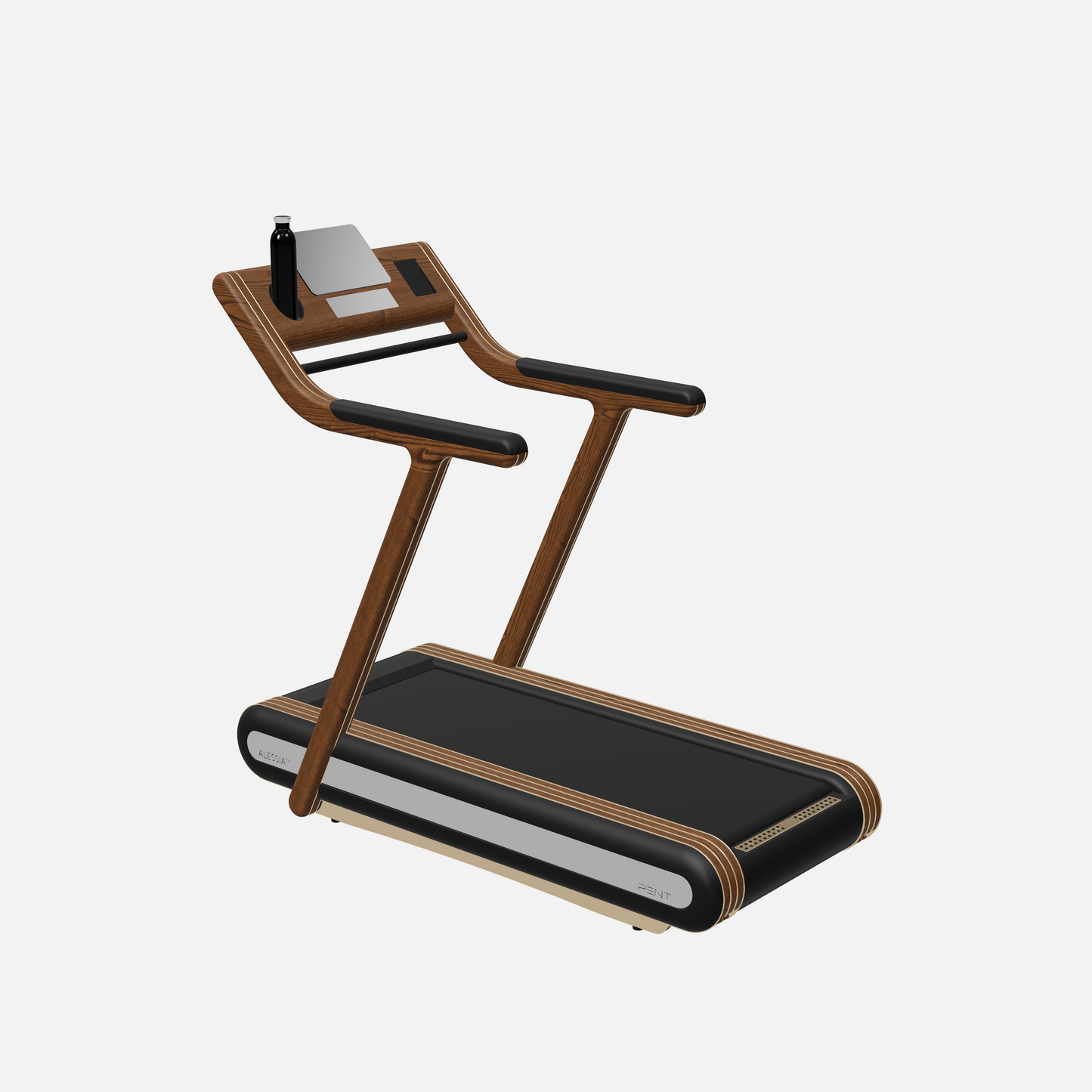 Alessia Motorized Treadmill — Gold, Walnut Ash, Black