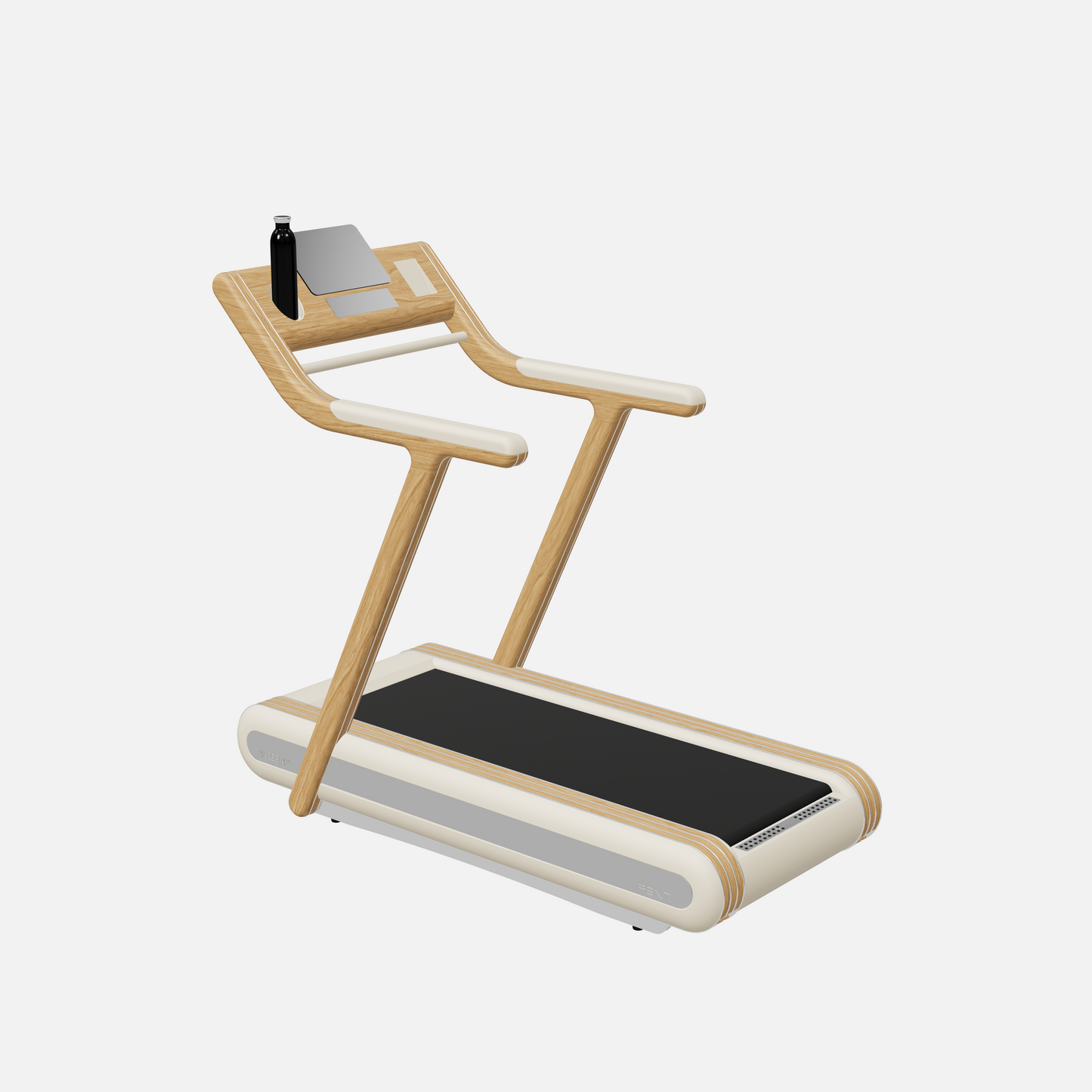 Alessia Motorized Treadmill — Stainless Steel, Natural Oak, Beige