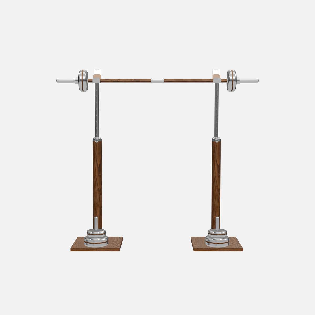 Bystra Bench Press Rack — Stainless Steel, Walnut Ash, Brown