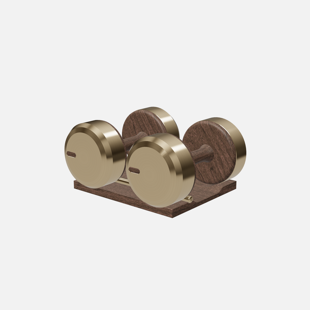 Colmia Dumbbell Pair — Gold, Dark Walnut
