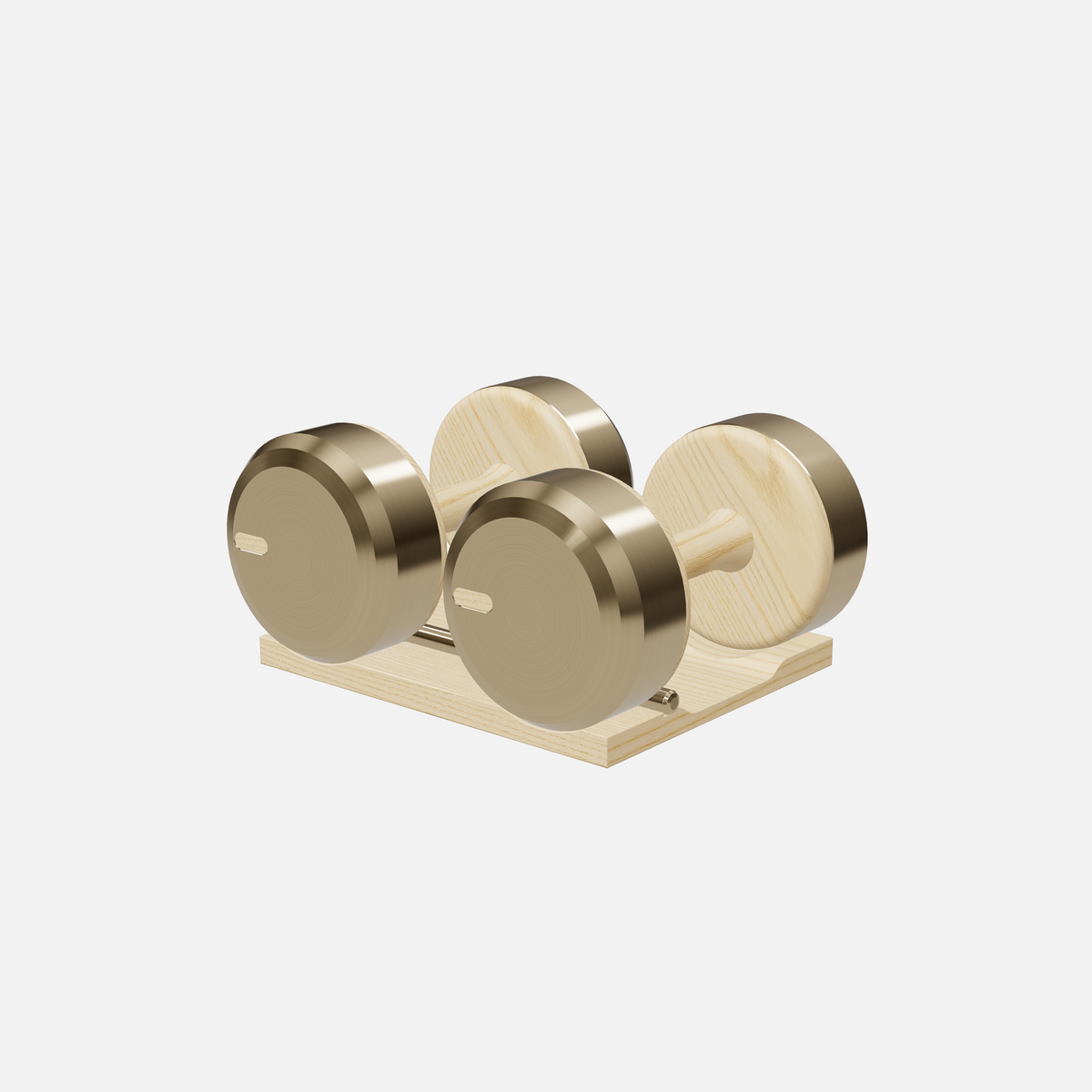 Colmia Dumbbell Pair — Gold, Natural Ash