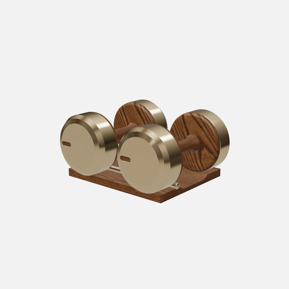 Colmia Dumbbell Pair — Gold, Walnut Ash