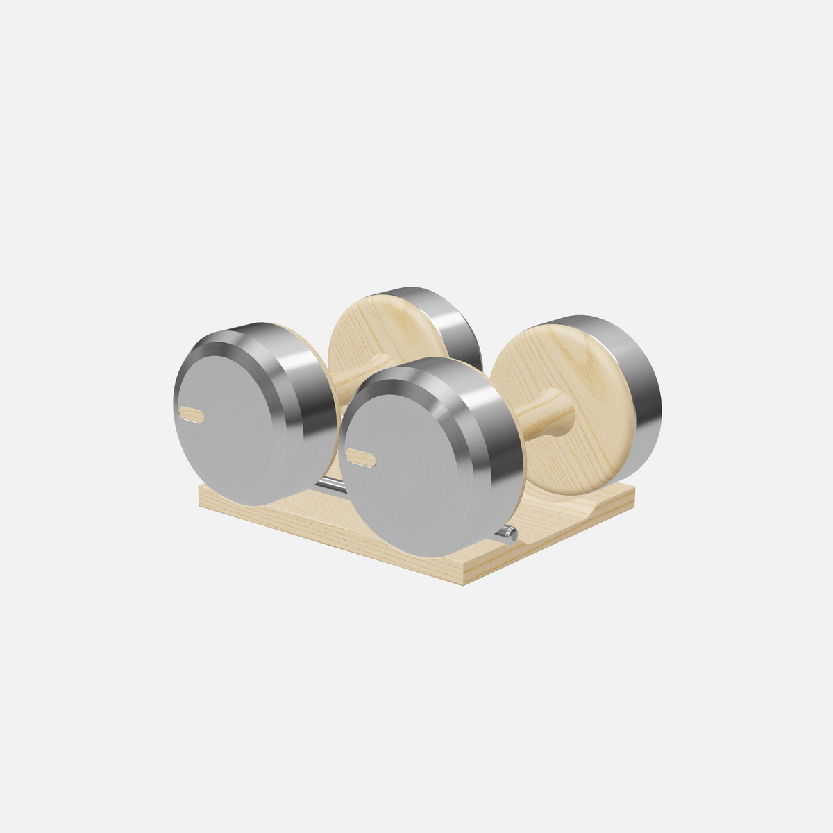 Colmia Dumbbell Pair — Stainless Steel, Natural Ash