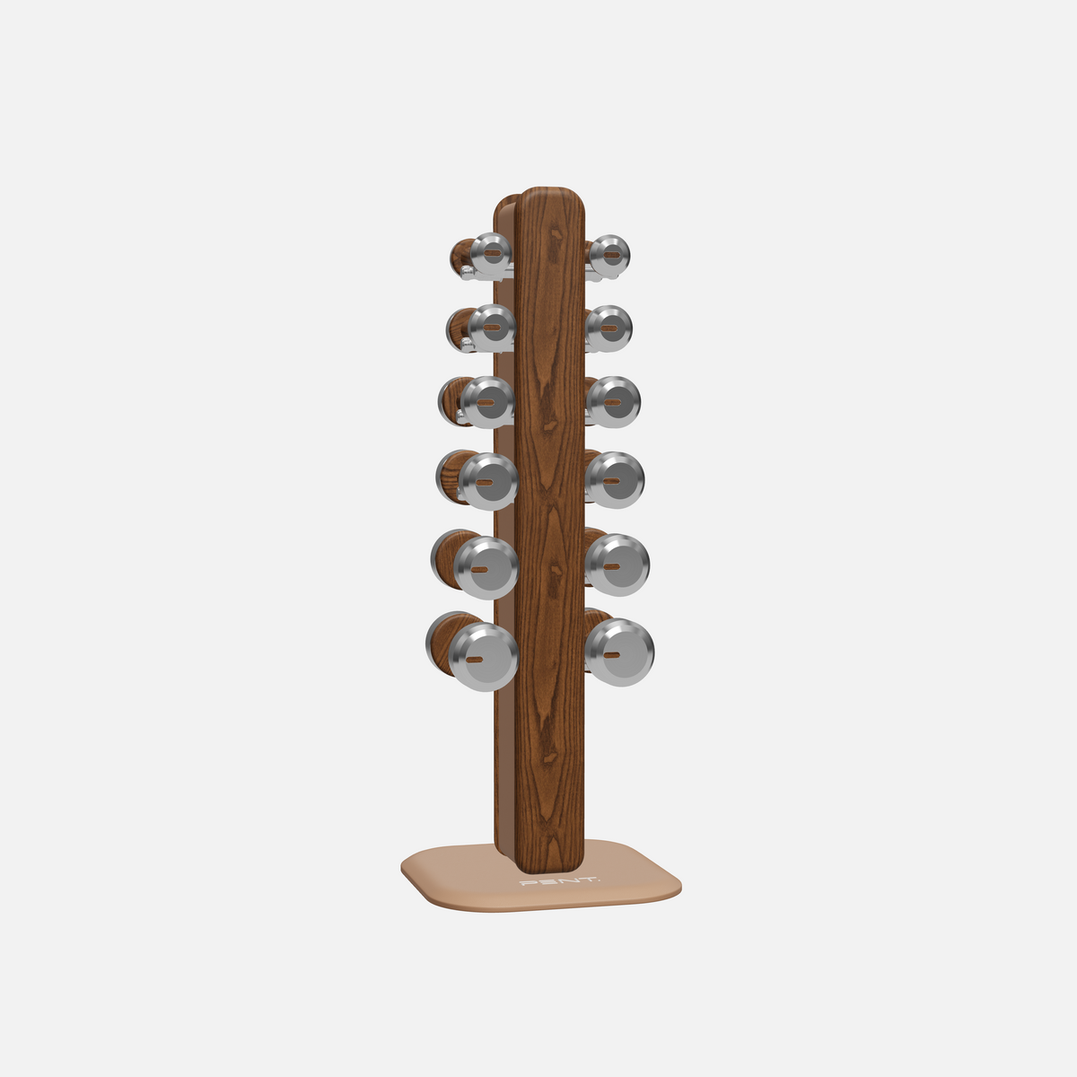 Colmia Vertical Weight Set, Light — Stainless Steel, Walnut Ash, Brown