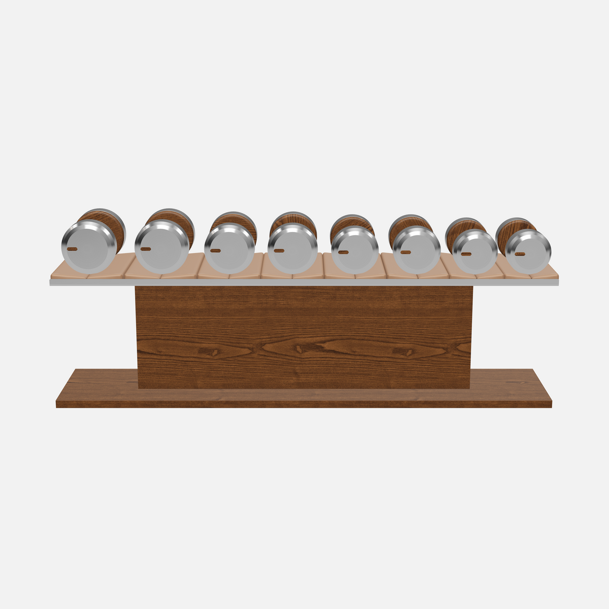 Colmia Weight Set, Power — Stainless Steel, Walnut Ash, Brown