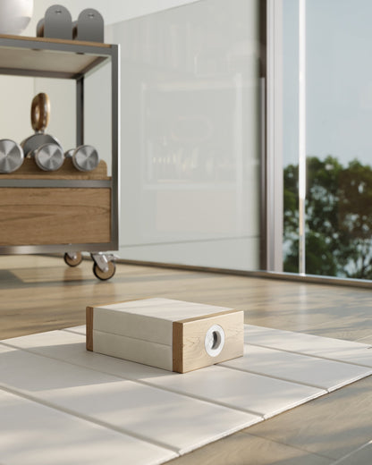 Kenn Training Cart by FYSIK — supplier view 5; representative wood, leather and stainless-steel finish
