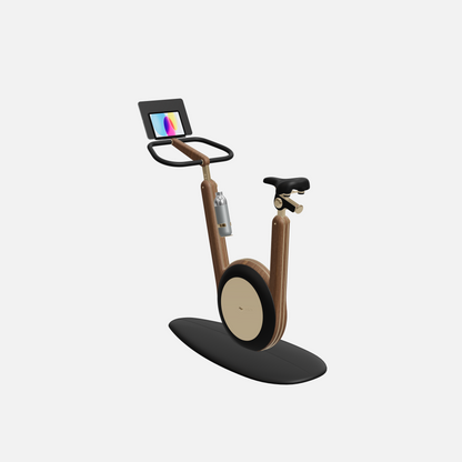 Hania Stationary Bicycle — Gold, Natural Walnut, Black