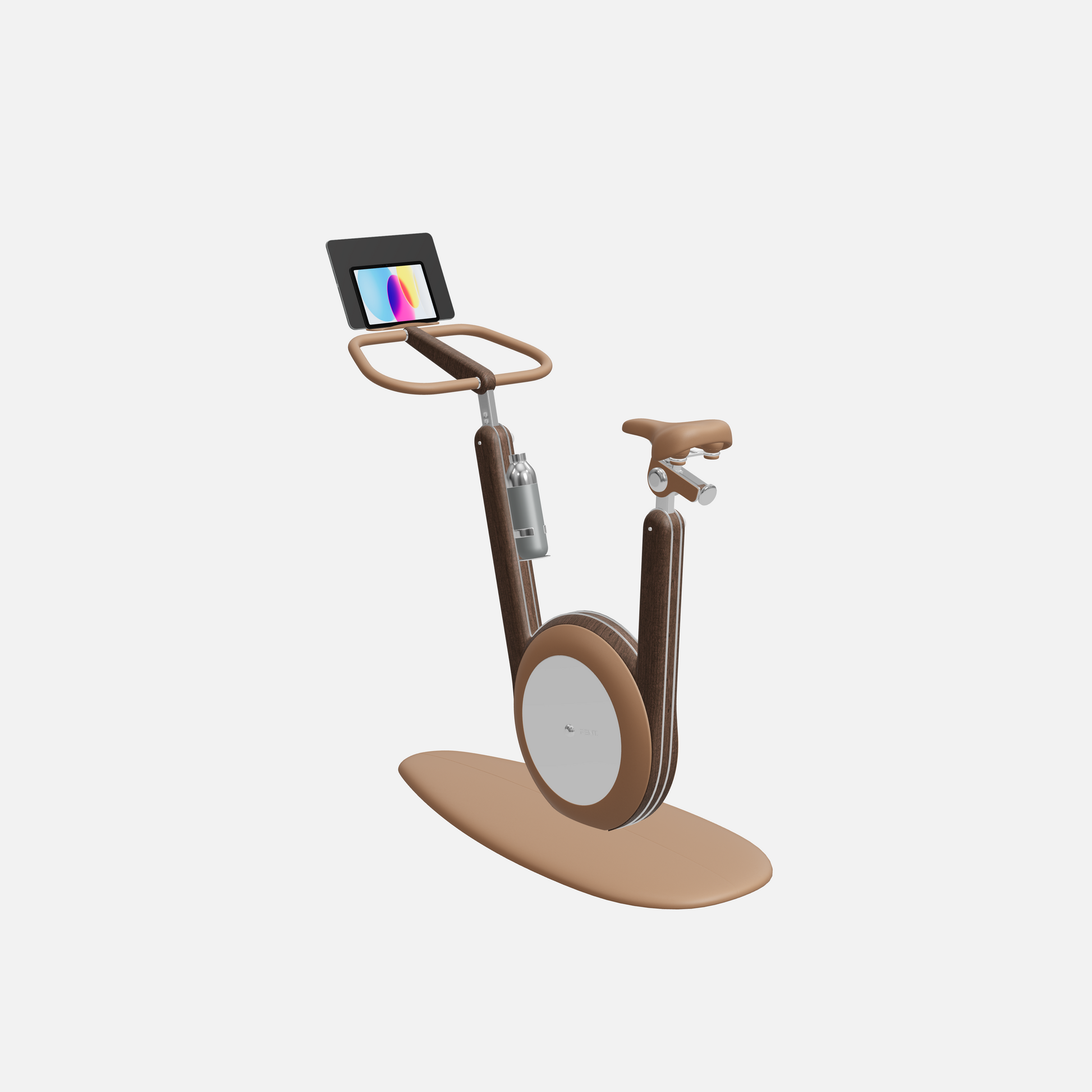 Hania Stationary Bicycle — Stainless Steel, Dark Walnut, Brown