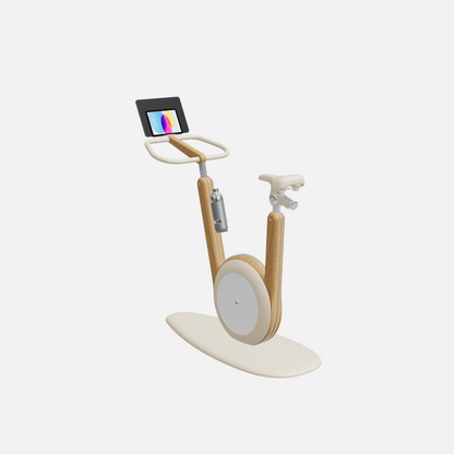 Hania Stationary Bicycle — Stainless Steel, Natural Oak, Beige