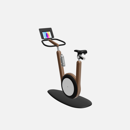 Hania Stationary Bicycle — Stainless Steel, Natural Walnut, Black