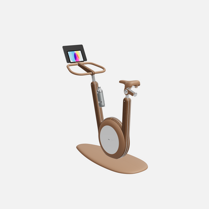 Hania Stationary Bicycle — Stainless Steel, Natural Walnut, Brown