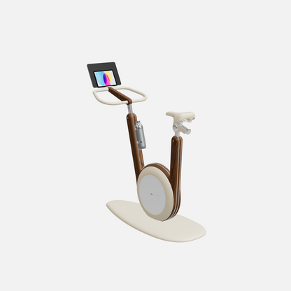 Hania Stationary Bicycle — Stainless Steel, Walnut Ash, Beige