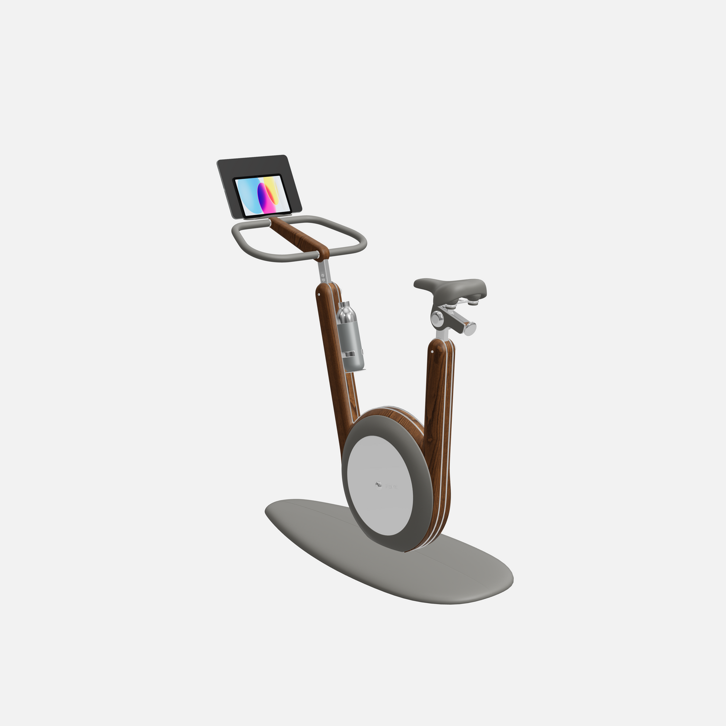 Hania Stationary Bicycle — Stainless Steel, Walnut Ash, Grey