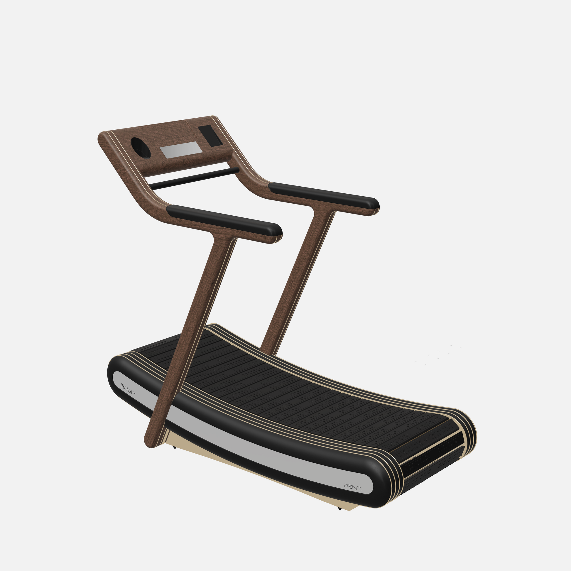 Irena Luxury Manual Treadmill — Gold, Dark Walnut, Black