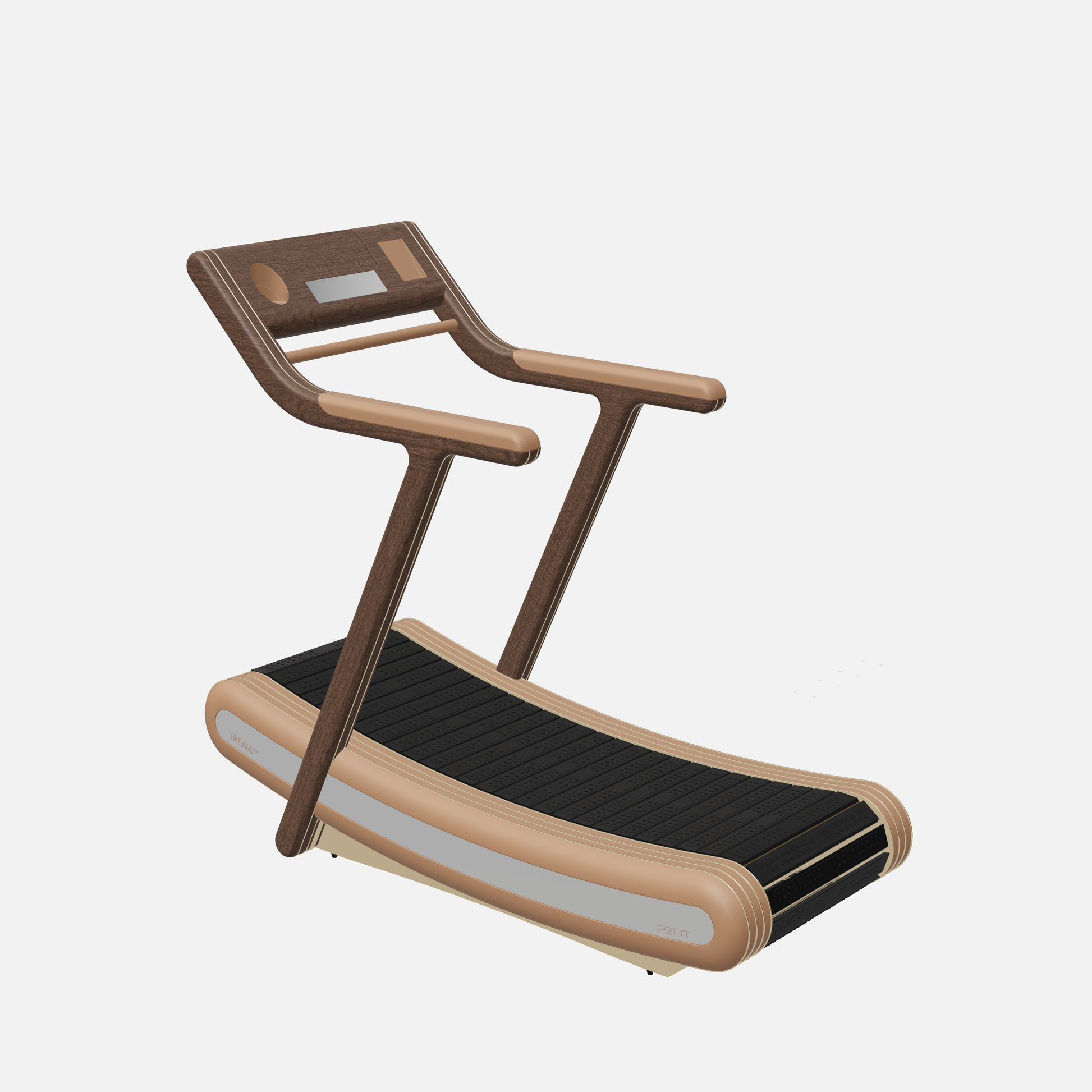 Irena Luxury Manual Treadmill — Gold, Dark Walnut, Brown