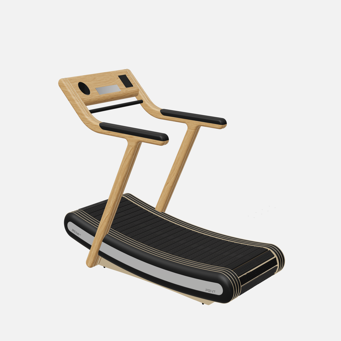 Irena Luxury Manual Treadmill — Gold, Natural Oak, Black
