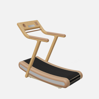Irena Luxury Manual Treadmill — Gold, Natural Oak, Brown