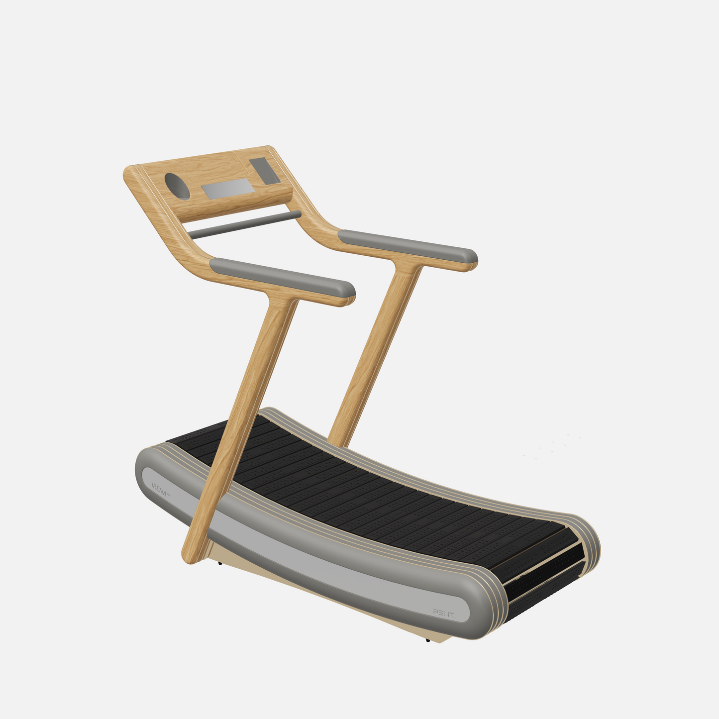 Irena Luxury Manual Treadmill — Gold, Natural Oak, Grey