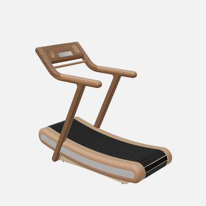 Irena Luxury Manual Treadmill — Gold, Natural Walnut, Brown