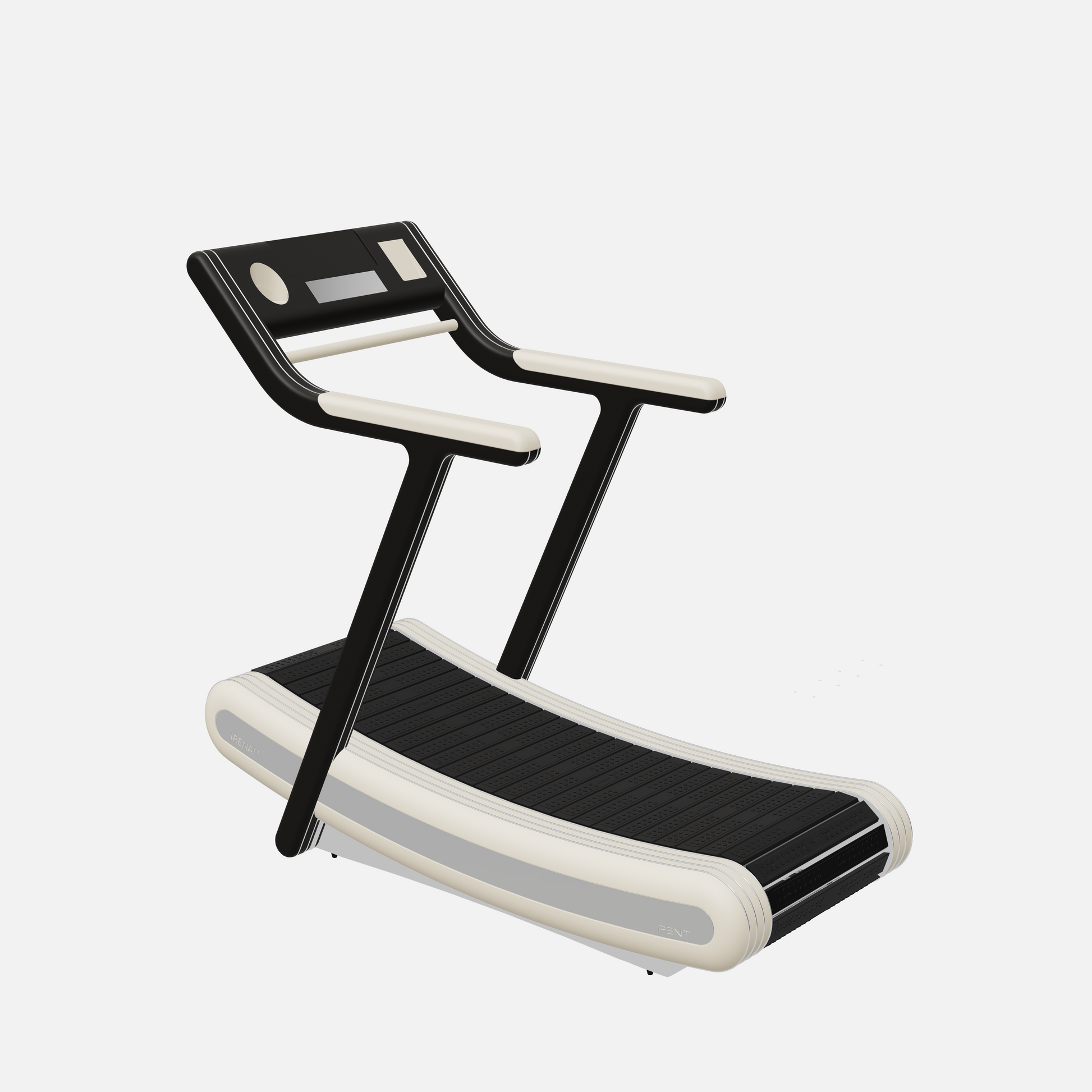 Irena Luxury Manual Treadmill — Stainless Steel, Black Ash, Beige