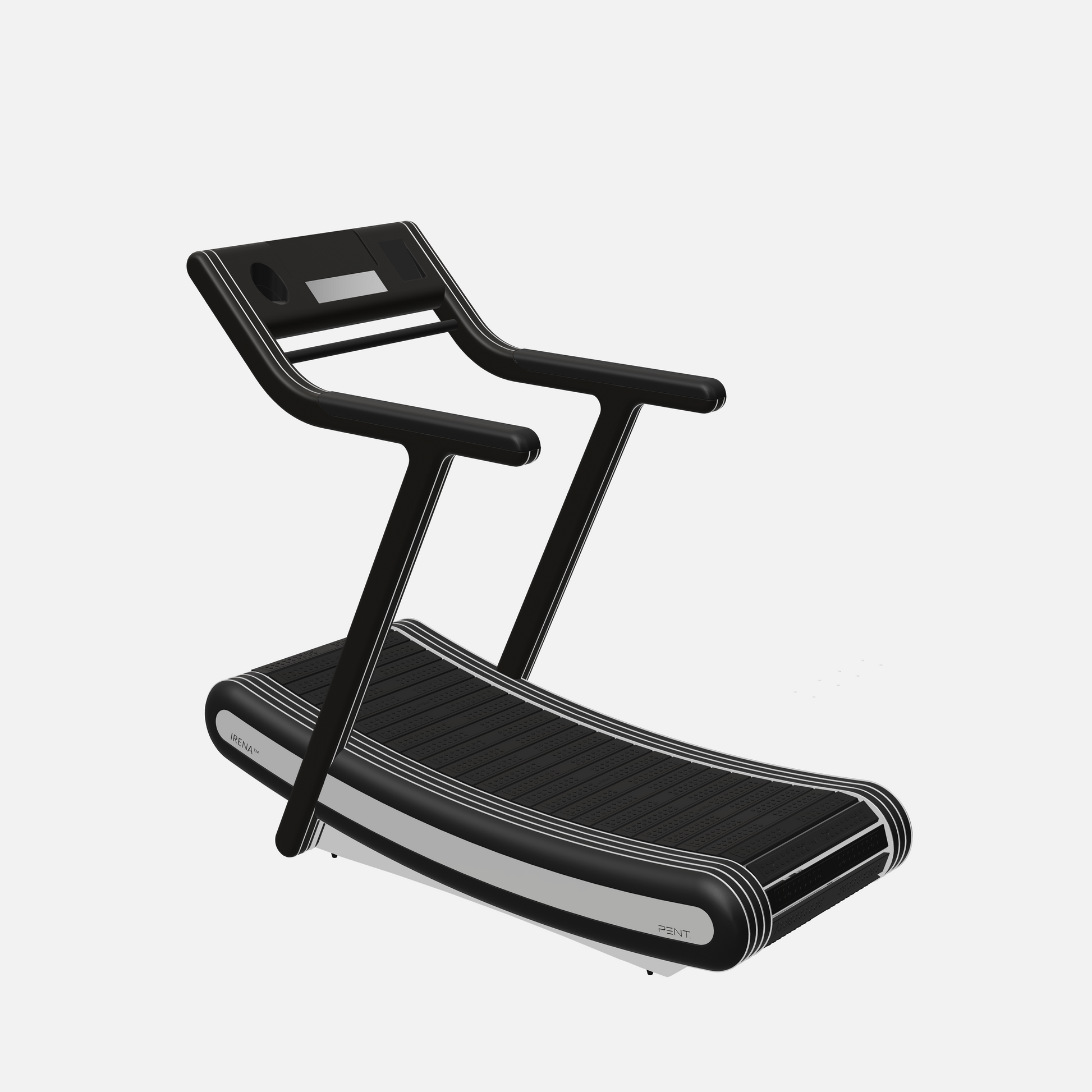 Irena Luxury Manual Treadmill — Stainless Steel, Black Ash, Black