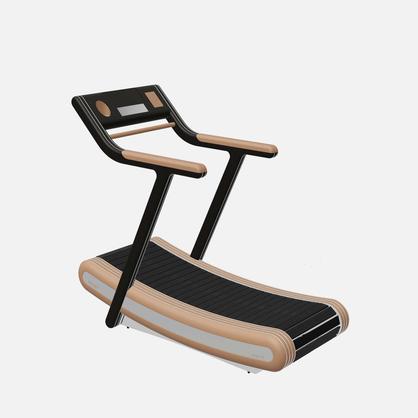 Irena Luxury Manual Treadmill — Stainless Steel, Black Ash, Brown