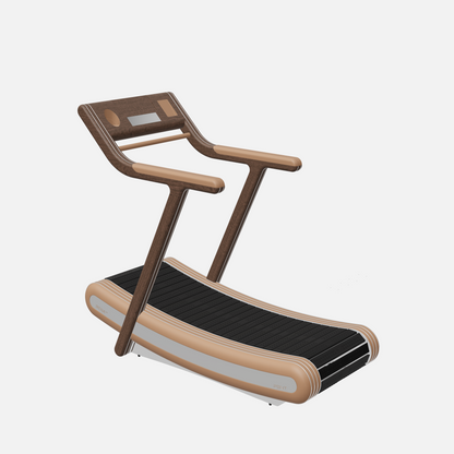 Irena Luxury Manual Treadmill — Stainless Steel, Dark Walnut, Brown