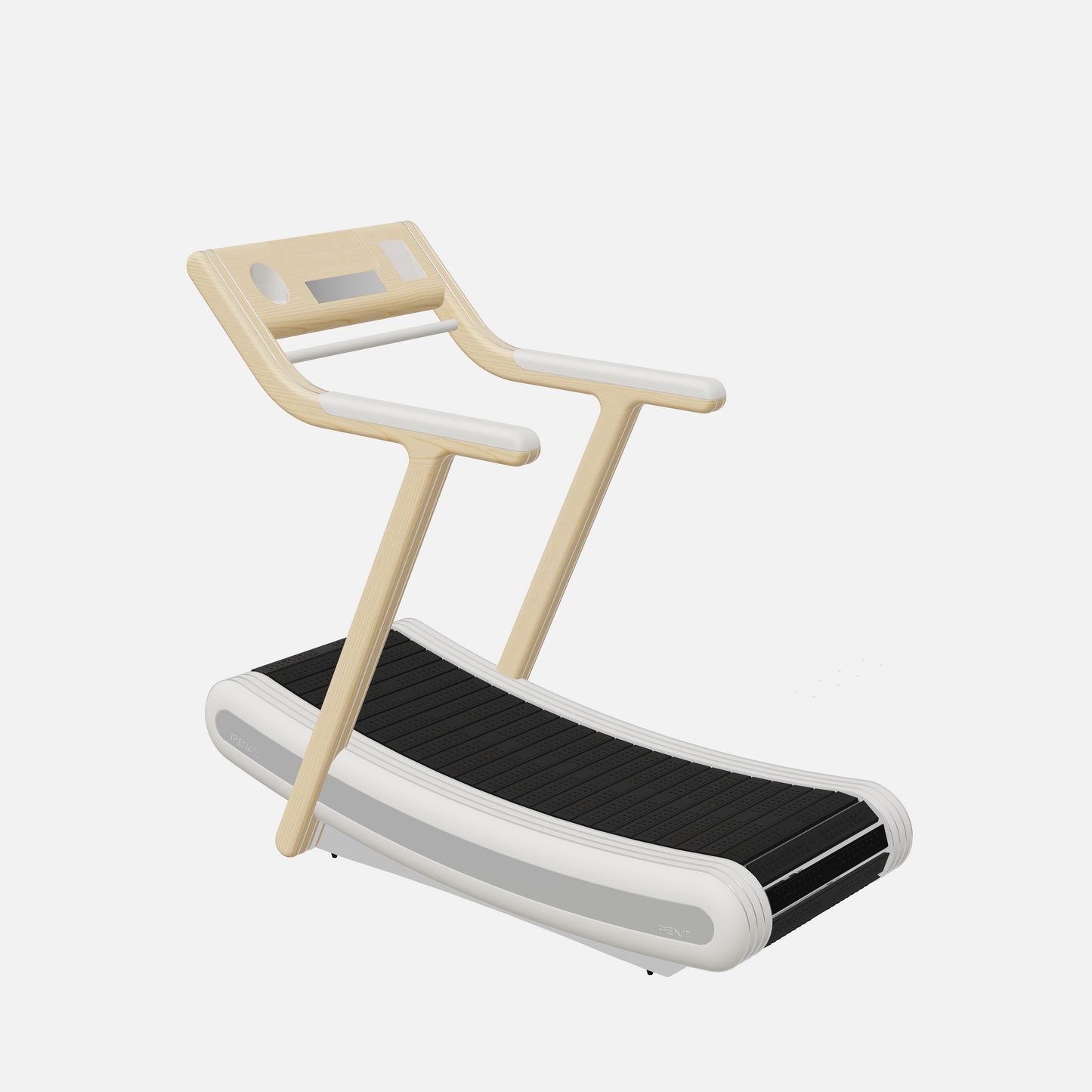 Irena Luxury Manual Treadmill — Stainless Steel, Natural Ash, White