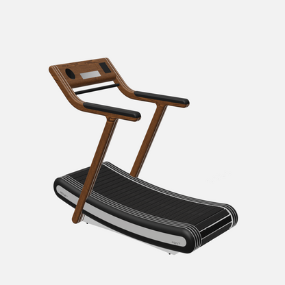 Irena Luxury Manual Treadmill — Stainless Steel, Walnut Ash, Black