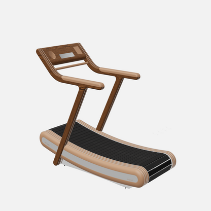 Irena Luxury Manual Treadmill — Stainless Steel, Walnut Ash, Brown
