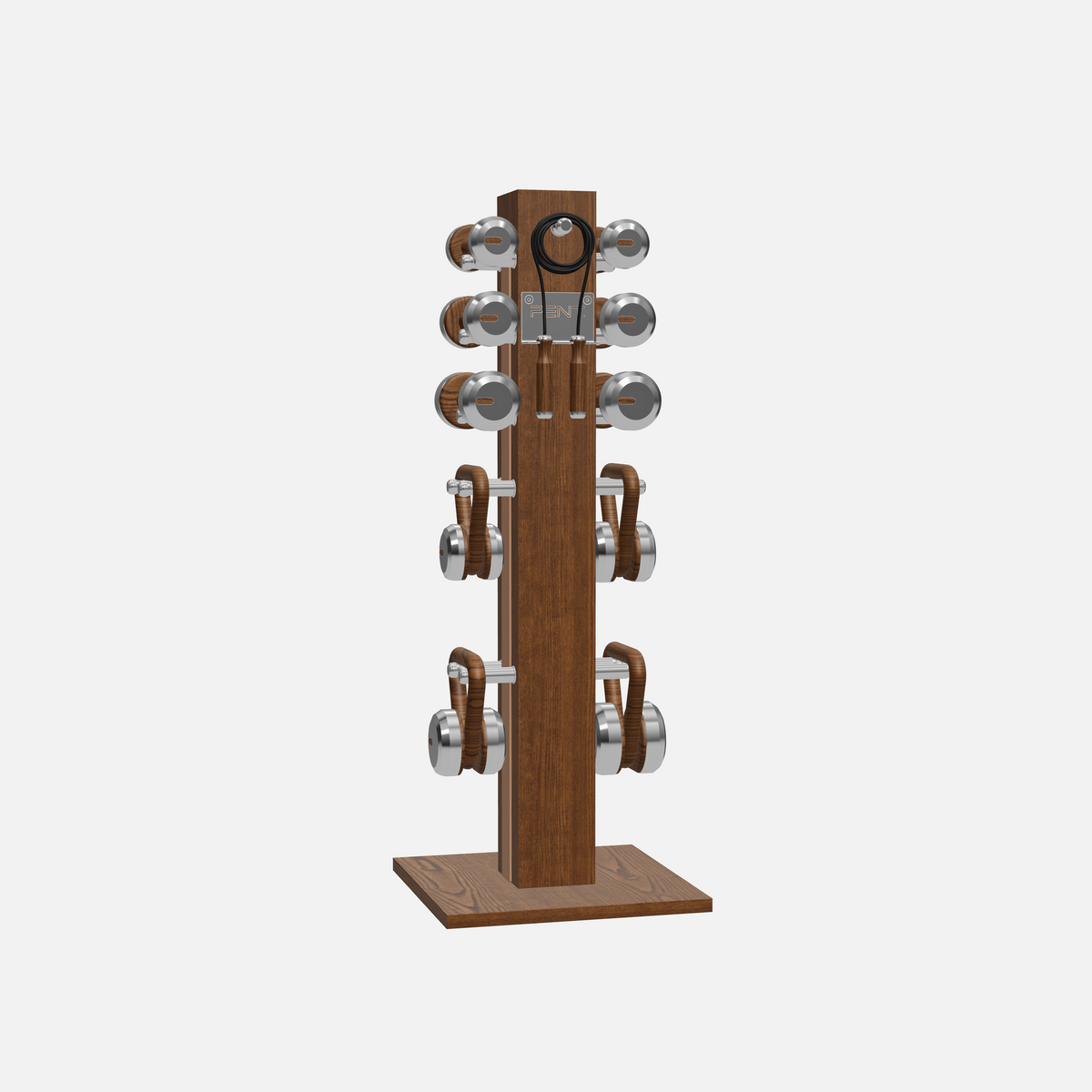Isa Vertical Combo Set — Stainless Steel, Walnut Ash, Brown