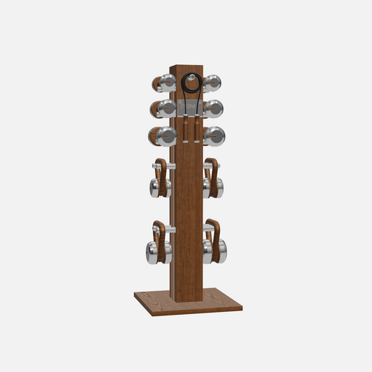 Isa Vertical Combo Set — Stainless Steel, Walnut Ash, Brown