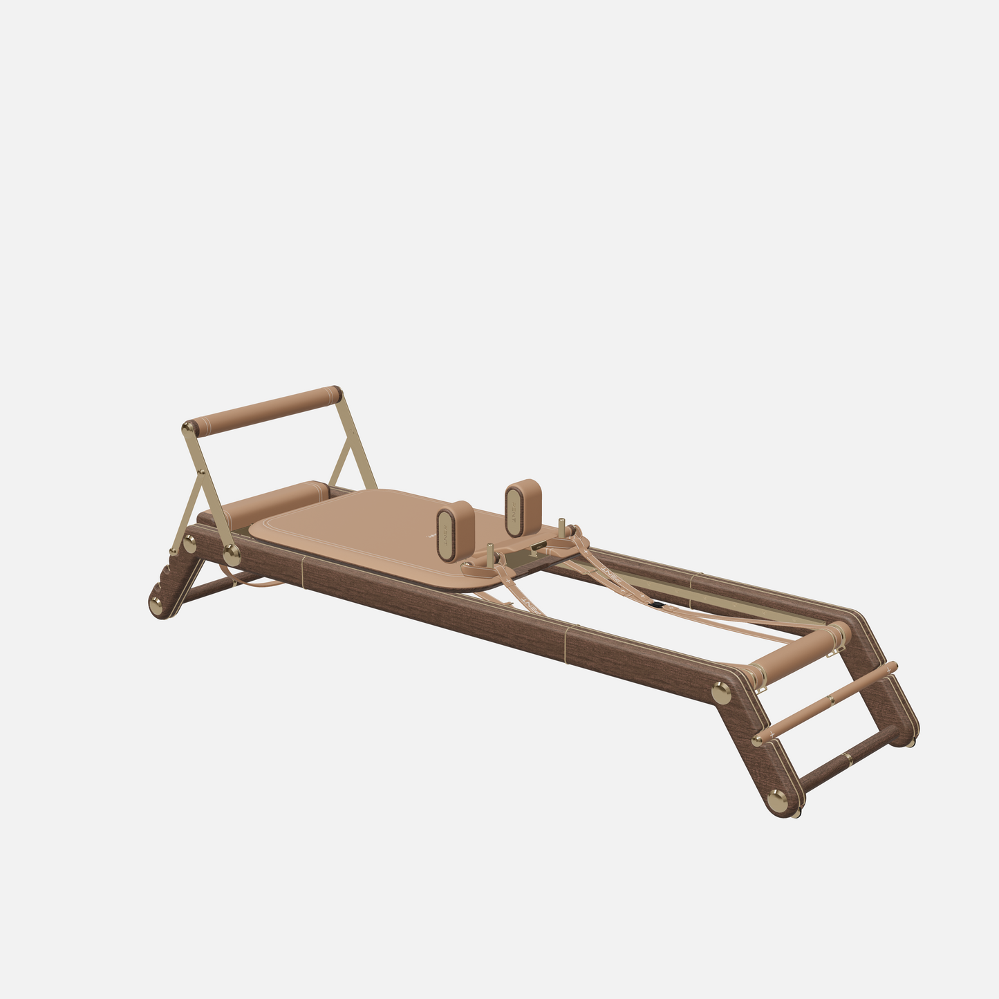 Joana Luxury Pilates Reformer — Gold, Dark Walnut, Brown