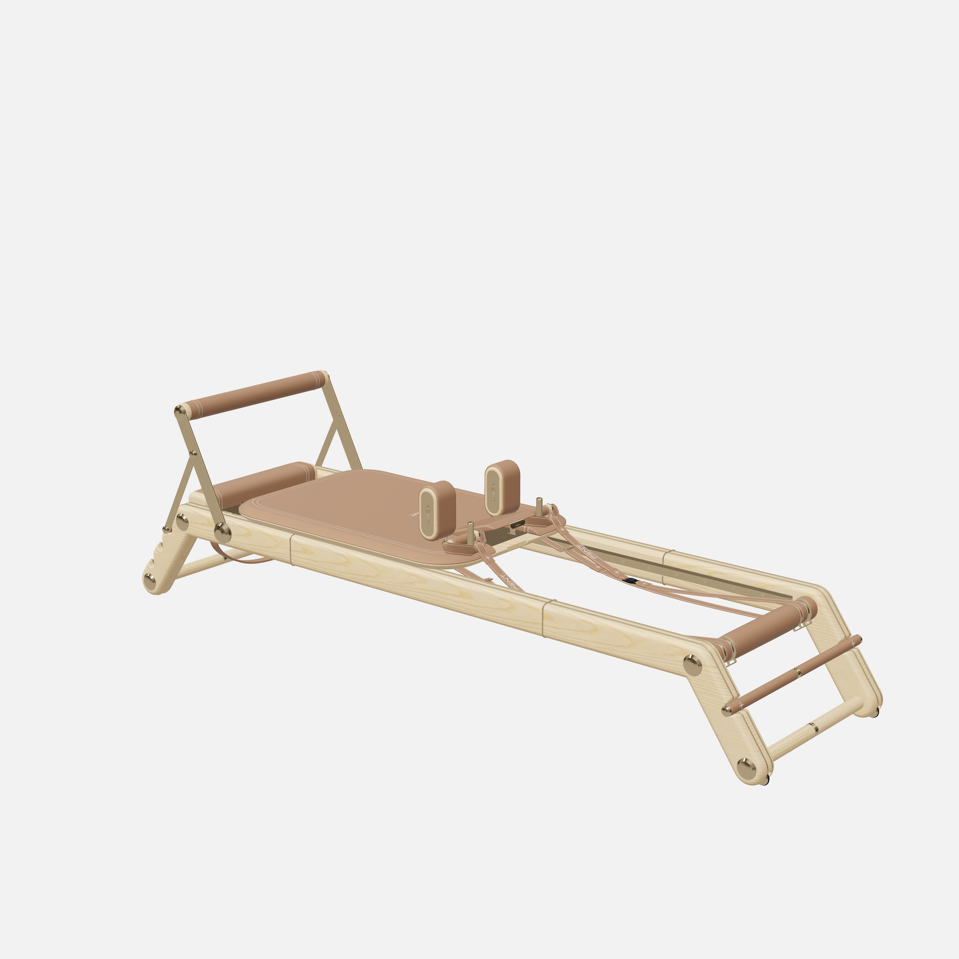 Joana Luxury Pilates Reformer — Gold, Natural Ash, Brown