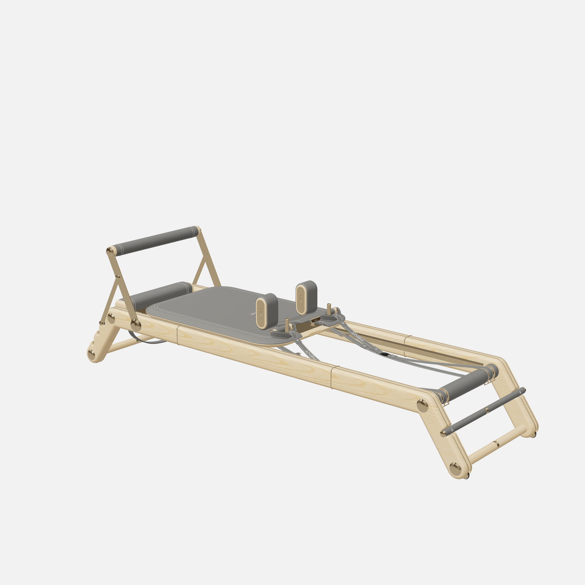 Joana Luxury Pilates Reformer — Gold, Natural Ash, Grey