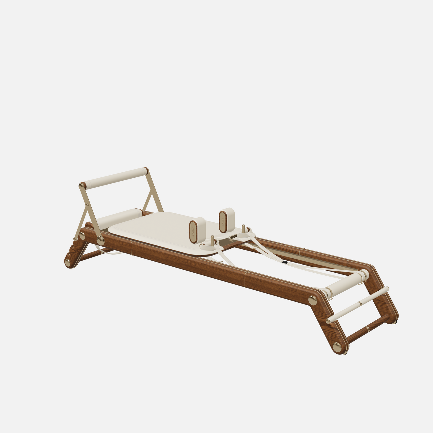 Joana Luxury Pilates Reformer — Gold, Walnut Ash, Beige