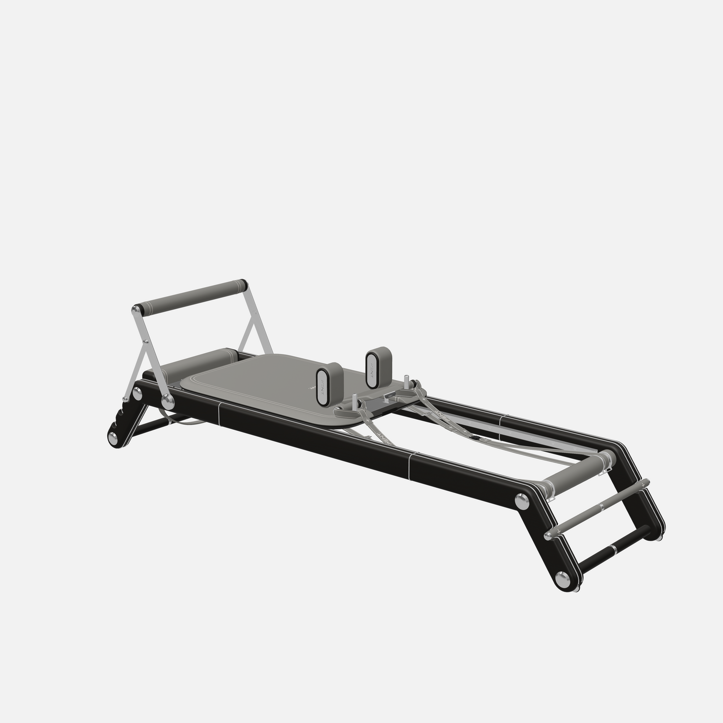 Joana Luxury Pilates Reformer — Stainless Steel, Black Ash, Grey