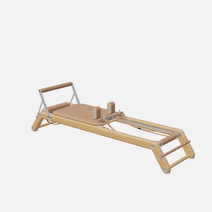 Joana Luxury Pilates Reformer — Stainless Steel, Natural Oak, Brown