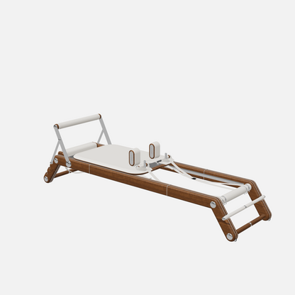 Joana Luxury Pilates Reformer — Stainless Steel, Walnut Ash, White
