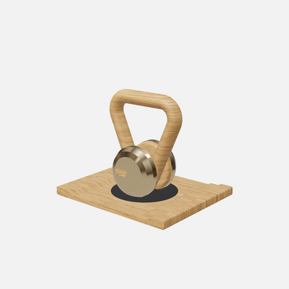 Lova Individual Kettlebell — Gold, Natural Oak, Black